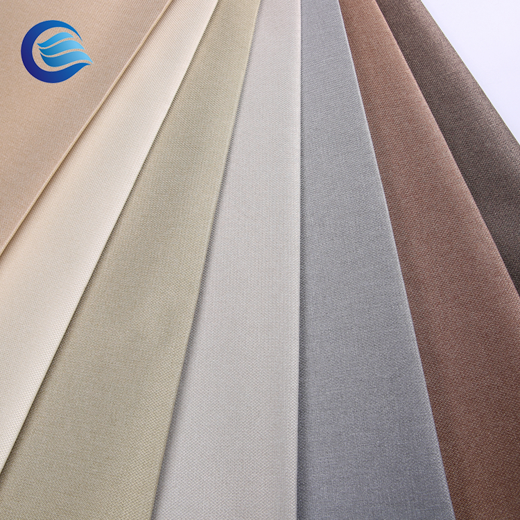 100% polyester linen 3pass blackout fabric for roller blind ZC1C006 