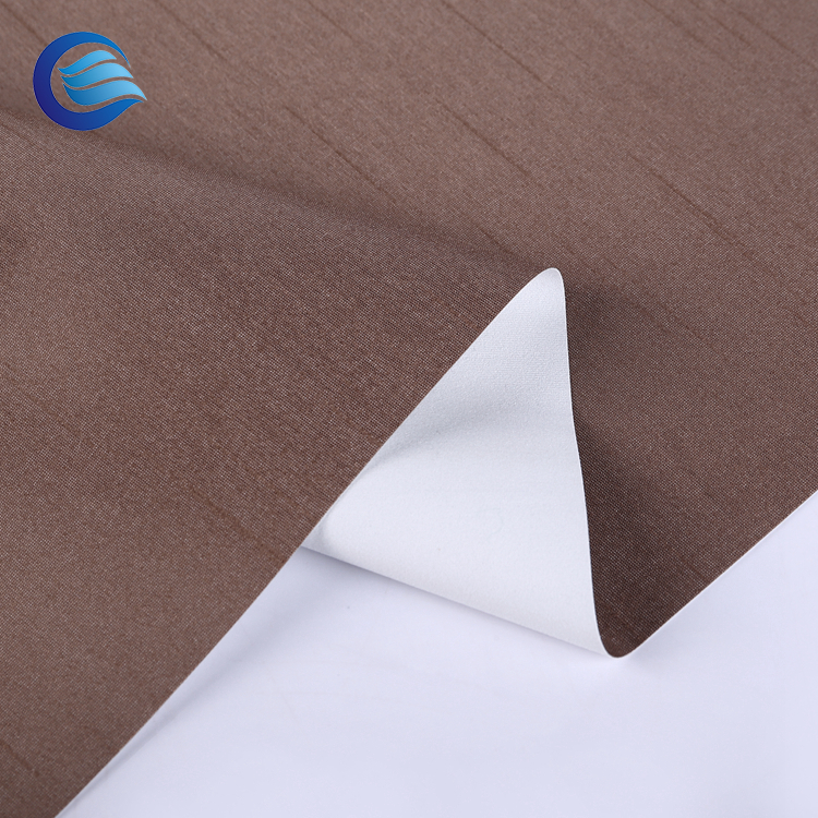 100%  Slub Silk Polyester 3Pass flocking blackout fabrics ZC2S001F  